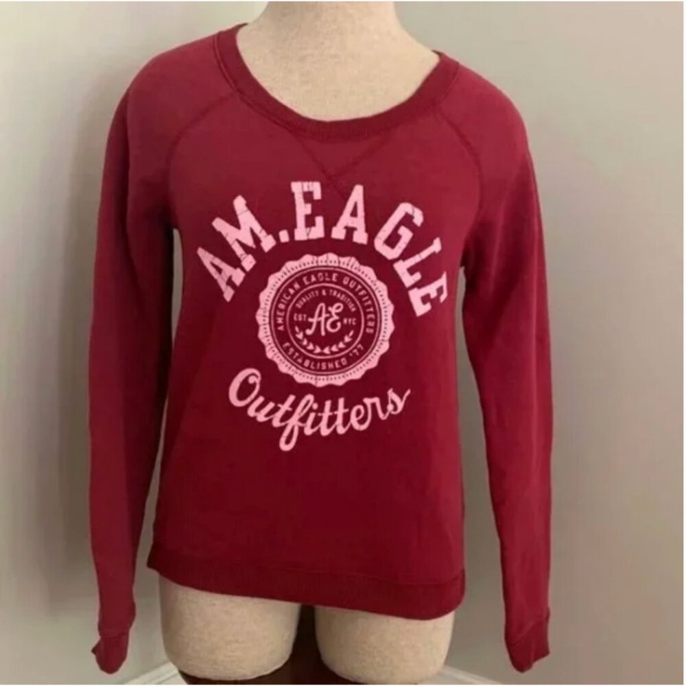 American Eagle Outfitters Crew Neck Sweatshirt Red Size XS